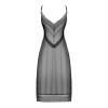 Полупрозрачная длинная сорочка Obsessive Estiqua chemise XS/S, черный, ассиметричный крой