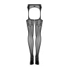 Сітчасті панчохи-стокінги зі стрілкою Obsessive Garter stockings S314 S/M/L, чорні, імітація гартері