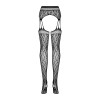 Сетчатые чулки-стокинги под леопард Obsessive Garter stockings S817 S/M/L, имитация гартеров, с дост