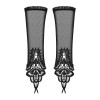 Сітчасті мітенки з мереживом Obsessive Luiza mittens One size, чорні