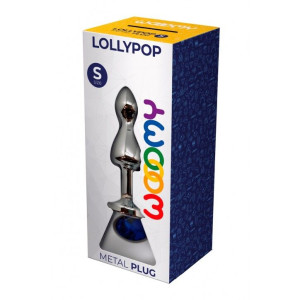 Металлическая анальна пробка Wooomy Lollypop Double Ball Metal Plug Blue S, диаметр 2,8 см, длина 8,. Photo 3