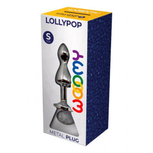Металлическая анальна пробка Wooomy Lollypop Double Ball Metal Plug S, диаметр 2,8 см, длина 8,5 см. Photo 3