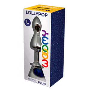 Металлическая анальна пробка Wooomy Lollypop Double Ball Metal Plug Blue L диаметр 3,5, длина 10,5см. Photo 3