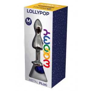 Металлическая анальная пробка Wooomy Lollypop Double Ball Metal Plug Blue M диаметр 3,1, длина 9,4 с. Photo 3