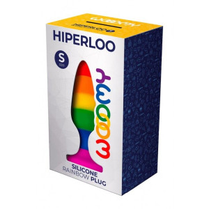 Силиконовая анальная пробка Wooomy Hiperloo Silicone Rainbow Plug S, диаметр 2,4 см, длина 9 см. Photo 3