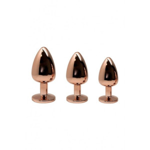 Металлическая анальная пробка Wooomy Tralalo Rose Gold Metal Plug Size M, диаметр 3,4 см, длина 8 см. Photo 3
