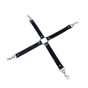 Хрестовина з натуральної шкіри Art of Sex - 4 Way Connector, Чорний. Photo 2