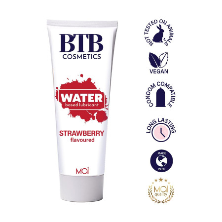 Змазка на водній основі BTB FLAVORED STRAWBERRY з ароматом полуниці (100 мл)