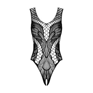 Бодістокінг з вирізами Obsessive B138 teddy S/M/L, black, з доступом. Photo 3