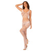 Сітчастий бодістокінг з імітацією топа та шортів Obsessive Bodystocking G330 XL/XXL, white, з доступ