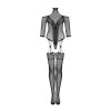 Нейлоновый бодистокинг с имитацией чулок Obsessive Bodystocking G333 S/M/L, black, с доступом