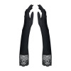 Високі рукавички з каменями та мереживом Obsessive Miamor gloves, black