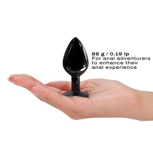 Металлическая анальная пробка с кристаллом Dorcel Diamond Plug Black M. Photo 3