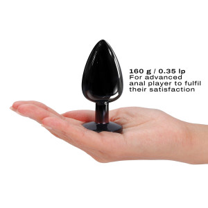 Металлическая анальная пробка с кристаллом Dorcel Diamond Plug Black L. Photo 3