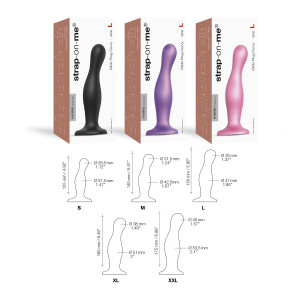 Насадка для страпона Strap-On-Me Dildo Plug Curvy Rose Dragee Metallic M. Photo 3