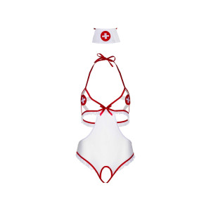 Костюм медсестри Leg Avenue Naughty Nurse, one size, боді та шапочка. Photo 3