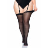 Сексуальные чулки под подвязки Leg Avenue Sheer Stockings Black, plus size