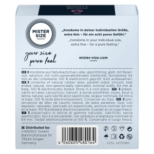 Презервативи Mister Size - pure feel - 64 (3 condoms), товщина 0,05 мм. Photo 3