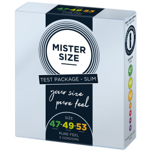 Набір презервативів Mister Size - pure feel - 47–49–53 (3 condoms), 3 розміри, товщина 0,05 мм. Photo 2