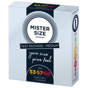 Набір презервативів Mister Size - pure feel - 53–57–60 (3 condoms), 3 розміри, товщина 0,05 мм. Photo 2