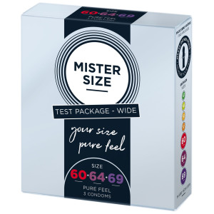 Набір презервативів Mister Size - pure feel - 60–64–69 (3 condoms), 3 розміри, товщина 0,05 мм. Photo 2