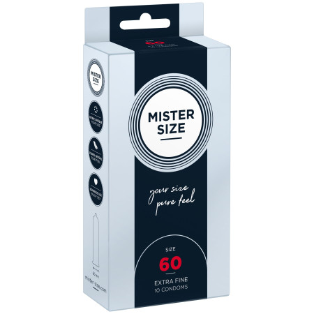 Презервативи Mister Size - pure feel - 60 (10 condoms), товщина 0,05 мм