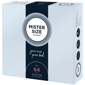 Презервативи Mister Size - pure feel - 64 (36 condoms), товщина 0,05 мм (м'ята упаковка!!!). Photo 3