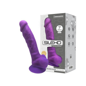 Фалоімітатор SilexD Johnny Purple (MODEL 1 size 7in), двошаровий, силікон+Silexpan, діаметр 3,8 см. Photo 3