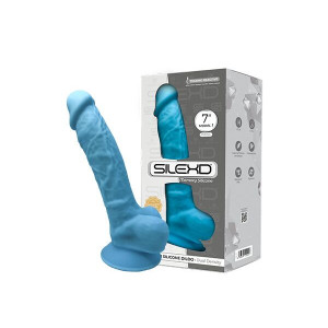 Фалоімітатор SilexD Johnny Blue (MODEL 1 size 7in), двошаровий, силікон+Silexpan, діаметр 3,8 см. Photo 3