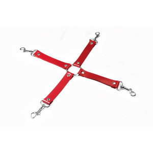 Хрестовина Feral Feelings - 4 Way Connector, натуральна шкіра, червона (м'ята упаковка!!!)