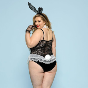 Еротичний костюм зайчика JSY «Пристрасна Медісон» Plus Size, Black, боді, вушка, рукавички, хвіст, ч. Photo 2