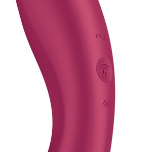 Вакуумний стимулятор з вібрацією Satisfyer Curvy Trinity 1 Red, іграшка 3в1. Photo 3