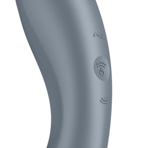 Вакуумний стимулятор з вібрацією Satisfyer Curvy Trinity 1 Bluegrey, іграшка 3в1. Photo 3