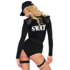 Костюм еротичних спецсил Leg Avenue SWAT Team Babe XS, боді, пояс, підв’язки, іграшкова рація, кепка. Photo 2