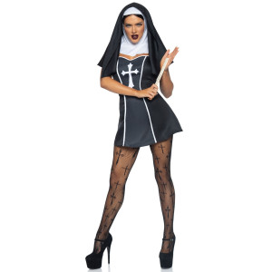Костюм черниці Leg Avenue Naughty Nun M, сукня, головний убір. Photo 3
