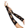 Длинные митенки Leg Avenue Faux wrap net arm warmers One size Black, крупная сетка