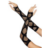 Длинные митенки Leg Avenue Faux wrap net arm warmers One size Black, крупная сетка