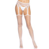 Чулки-сетка Leg Avenue Net stockings with garter belt One size White, пояс, подвязки