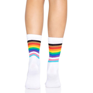 Носки женские в полоску Leg Avenue Pride crew socks Rainbow, 37–43 размер. Photo 2