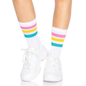 Носки женские в полоску Leg Avenue Pride crew socks Pansexual, 37–43 размер. Photo 3