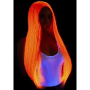 Перука Leg Avenue 33″ Long straight center part wig neon pink. Photo 3