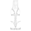 Костюм нареченої Leg Avenue G-string teddy, veil & garter One size White, з відкритими грудьми