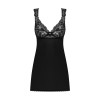 Сорочка бэби-долл с кружевом на груди Obsessive Donna Dream babydoll XL/2XL Black, стринги