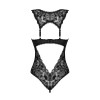 Мереживне боді Obsessive Donna Dream crotchless teddy XL/2XL Black, відкритий доступ