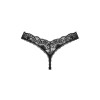 Мереживні стрінги Obsessive Donna Dream thong XL/2XL Black, низька посадка