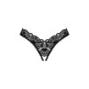 Мереживні стрінги Obsessive Donna Dream crotchless thong XL/2XL Black, відкритий доступ