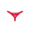 Кружевные стринги Obsessive Lacelove thong XL/2XL Red, низкая посадка