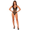 Прозоре боді Obsessive Selinne teddy M/L Black, дрібна сітка, подвійні бретелі