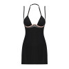 Сорочка Obsessive Selinne chemise & thong XL/2XL Black, стринги, двойные бретели