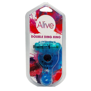 Ерекційне віброкільце Alive Double Ding Ring Blue. Photo 2